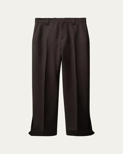 Versace Men's Straight-leg Formal Pants In Brown