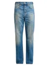 Versace Men's Straight-leg Stone-washed Jeans In Blue