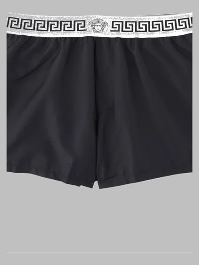 Versace Swim Shorts In Nero