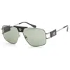 Versace Rectangular Metal Sunglasses For Men In Green