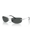 Versace Rectangle-frame Sunglasses In Silver