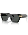Versace 55mm Plaque Rectangular Sunglasses In Black