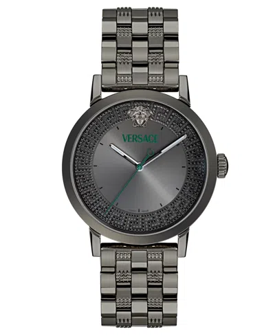 Versace Men's Swiss Albireo Gunmetal Ion Plated Bracelet Watch 40mm