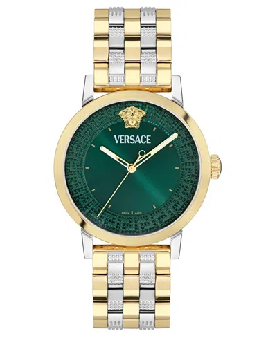 Versace Men's Swiss Albireo Two-tone Bracelet Watch 40mm In Multi