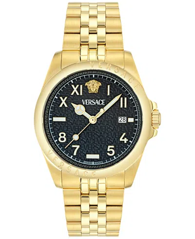 Versace Men's Swiss Anteo Gold Ion Plated Stainless Steel Bracelet Watch 41mm In Ip Yellow Gold