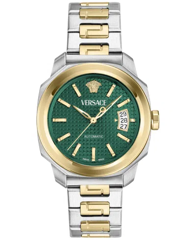 VERSACE MEN'S SWISS AUTOMATIC DYLOS TWO-TONE STAINLESS STEEL BRACELET WATCH 42MM