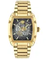 Versace Men's Swiss Automatic Gold Ion Plated Stainless Steel Bracelet Watch 42x50mm In Gold