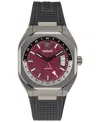 Versace Men's Swiss Automatic V-contempo Gmt Black Tpu Strap Watch 40x48mm In Gun