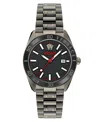 Versace Men's Swiss Black Ion Plated Stainless Steel Bracelet Watch 42mm In Black
