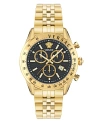 Versace Men's Swiss Chronograph Gold Ion Plated Stainless Steel Bracelet Watch 44mm In Gold