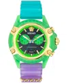 Versace Men's Swiss Chronograph Multicolor Transparent Strap 44mm In Green