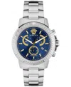 Versace New Chrono Bracelet Watch Man Wrist Watch Silver Size Onesize Stainless Steel In Stainless