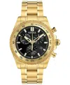 Versace Men's Swiss Chronograph X Gold Ion Plated Stainless Steel Bracelet Watch 44mm In Ip Yellow Gold