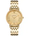 Versace V-eternal Bracelet Watch With Gold Guilloche Dial In Gold