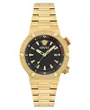 VERSACE MEN'S SWISS GOLD ION PLATED STAINLESS STEEL BRACELET WATCH 43MM