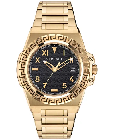 Versace Greca Reaction Bracelet Watch In Gold