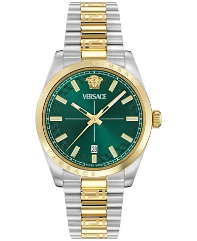Versace Men's Swiss Millenyium Two-tone Stainless Steel Bracelet Watch 40mm In Two Tone