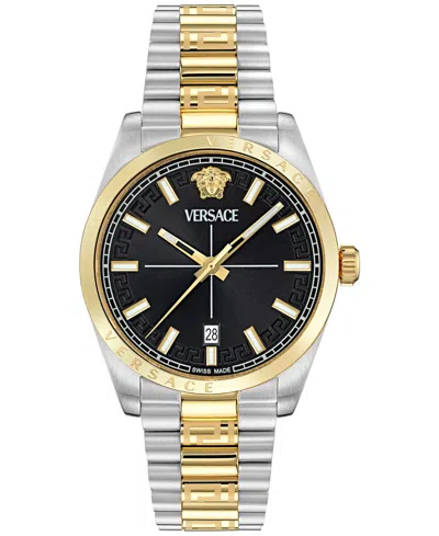 Versace Men's Swiss Millenyium Two-tone Stainless Steel Bracelet Watch 40mm In Two Tone