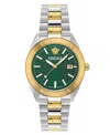 Versace Men's Swiss Two-tone Stainless Steel Bracelet Watch 42mm In Two Tone