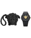 Versace Men's Swiss V-pop Black Silicone Strap Watch 43mm In Black