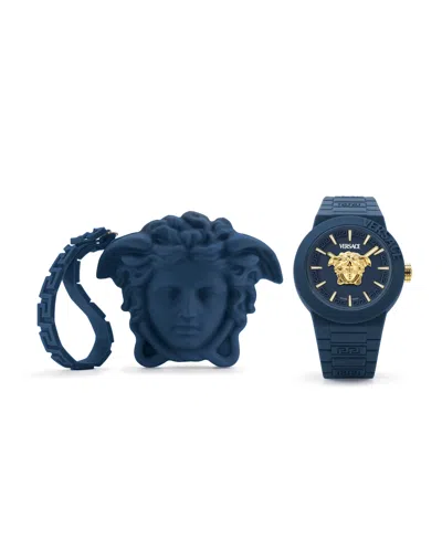 Versace Men's Swiss V-pop Blue Silicone Strap Watch 43mm