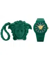 Versace Men's Swiss V-pop Green Silicone Strap Watch 43mm In Green