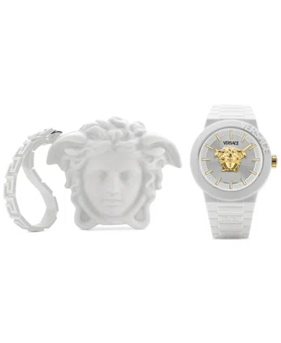 Versace Men's Swiss V-pop White Silicone Strap Watch 43mm