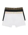 Versace Pack Of Two Boxer Shorts With Greek Motif In Black/white