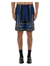 Versace Pattern-printed Elasticated Waistband Bermuda Shorts In Multicolour