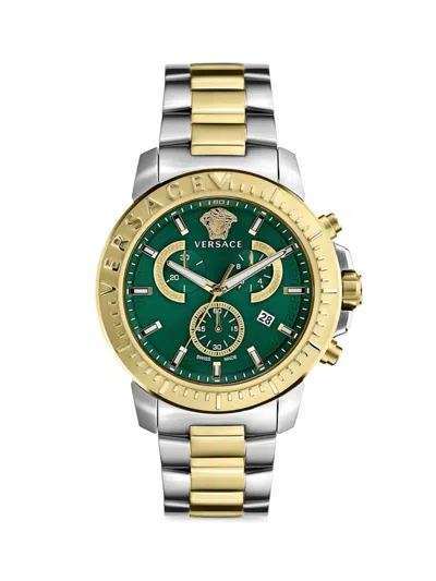 Versace Men's Two-tone Stainless Steel Bracelet Watch/22mm In Two Tone