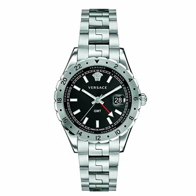 Pre-owned Versace Men Unisex Watch Stainless Steel Hellenyium Gmt V11020015