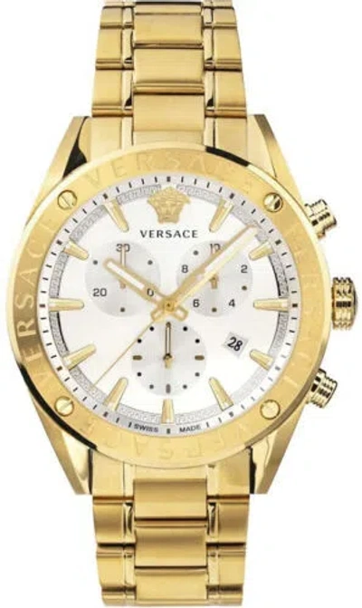 Pre-owned Versace Men's V-chrono 44mm Quartz Watch Vehb00719