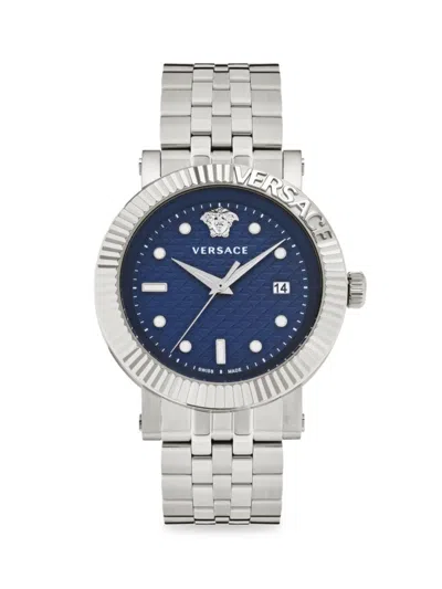 VERSACE MEN'S V-CLASSIC 42MM STAINLESS STEEL BRACELET WATCH
