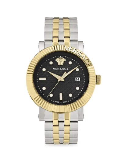Versace Men's V-classic 42mm Stainless Steel Bracelet Watch In Sapphire