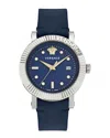 Versace 42mm Ss Blu Dial Blu Strap