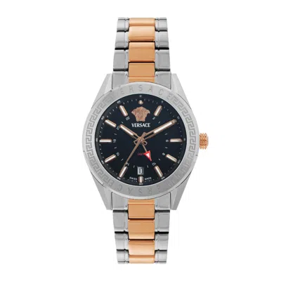 Versace Men's V-code 42mm Quartz Watch In Black