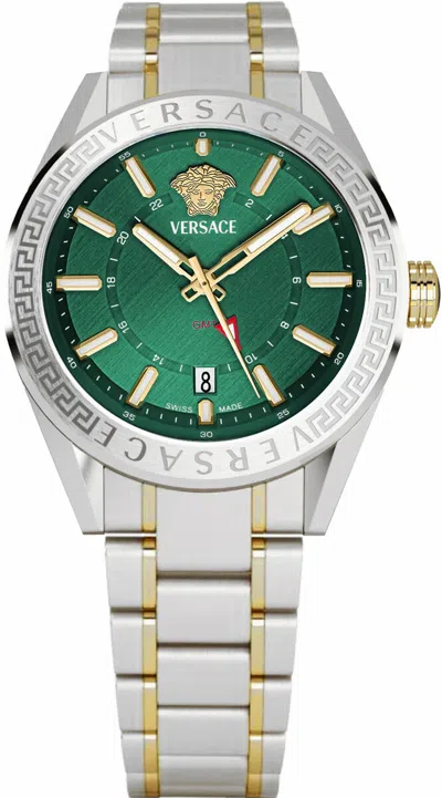 Versace Men's V-code 42mm Quartz Watch In Green