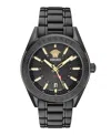 Versace Men's V-code Ip Black Stainless Steel Bracelet Watch, 42mm In Black