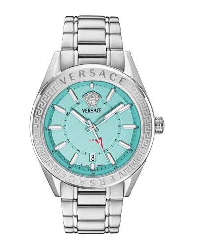 Versace V-code Gmt Bracelet Watch In Metallic