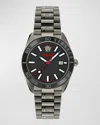 Versace Men's V-dome Ip Black Bracelet Watch, 42mm In Black