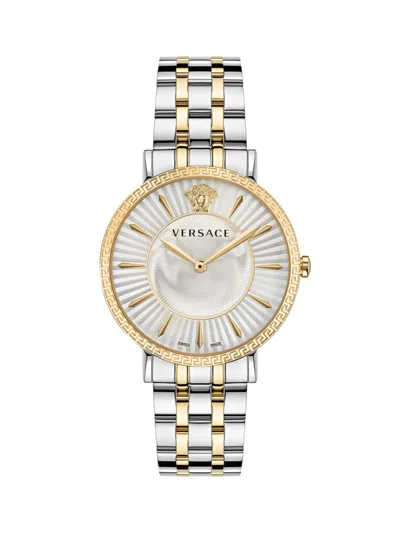 Versace Men's V-eternal Two-tone Stainless Steel Bracelet Watch/38mm In White