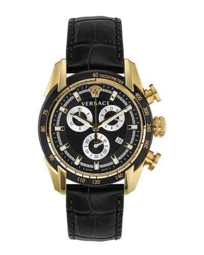 Versace V-ray Strap Watch In Black