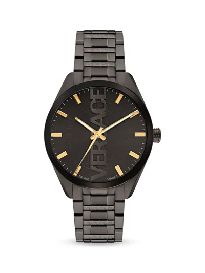 Versace Men's V-vertical 42mm Stainless Steel Bracelet Watch In Black