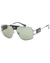 Versace Rectangular Metal Sunglasses For Men In Brown