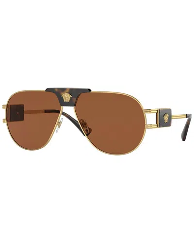 Versace Man Sunglasses Ve2252 In Gold