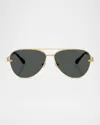 Versace Men's Ve2283 Aviator Sunglasses In Gold