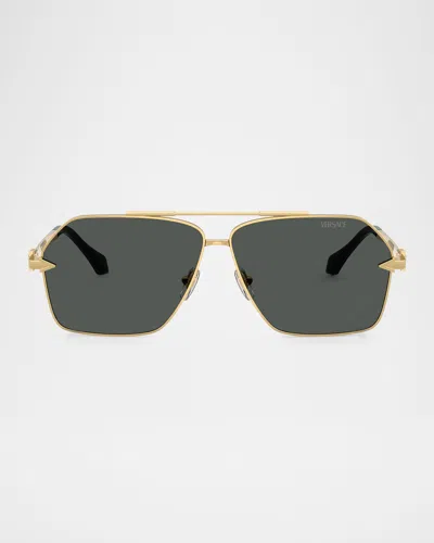 VERSACE MEN'S VE2284 AVIATOR SUNGLASSES