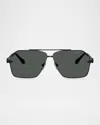 Versace Men's Ve2284 Aviator Sunglasses In Matte Black