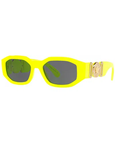 Versace Man Sunglass Ve4361 Biggie In Yellow Fluorescent/grey Solid