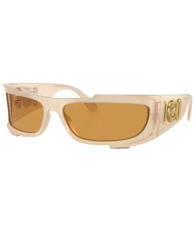 Versace Dark Orange Wrap Ladies Sunglasses Ve4446 5413/7 67 In Beige